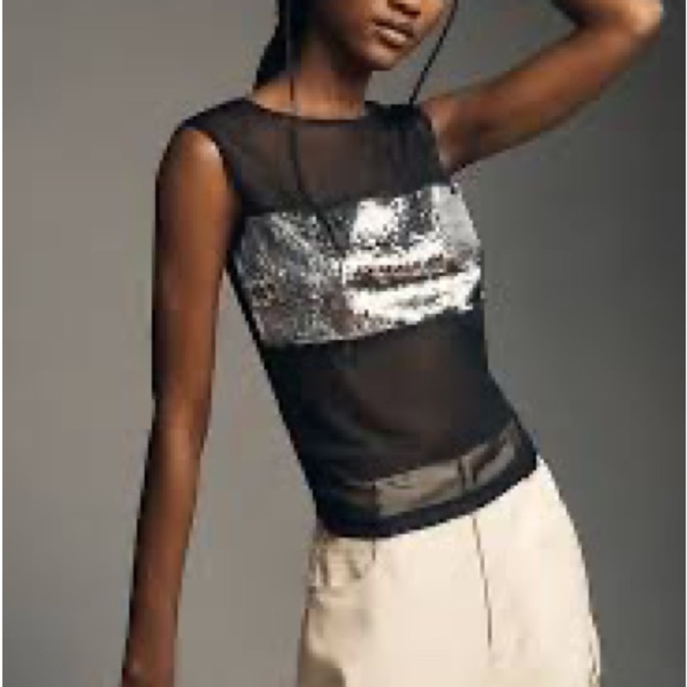 NWT ANTHROPOLOGIE SEQUIN TOP M
